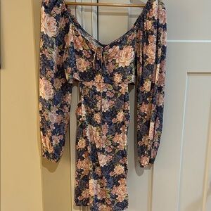 Floral Off-Shoulder Cut out Dress